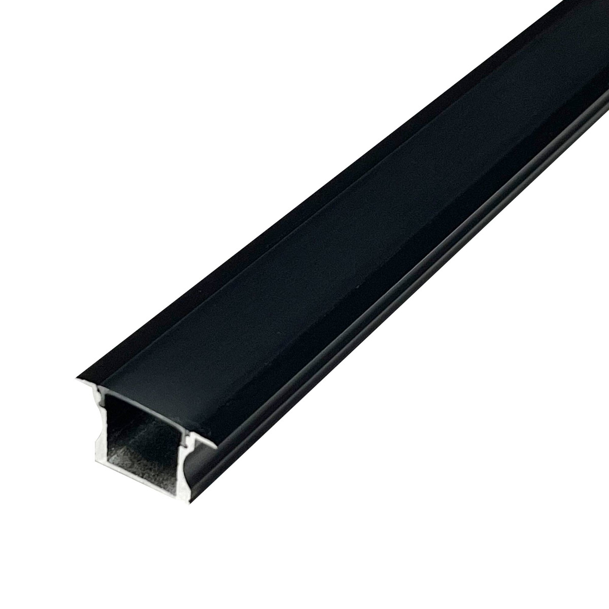 View 2m Long Black Recessed Aluminium Profile With Black Diffuser information