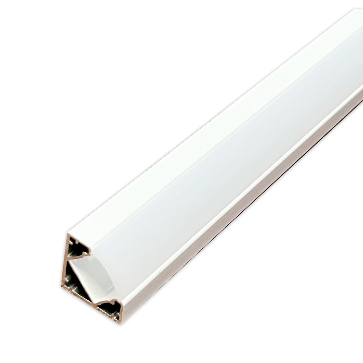 View 2m Long White Corner Aluminium Profile With Frosted Cover information