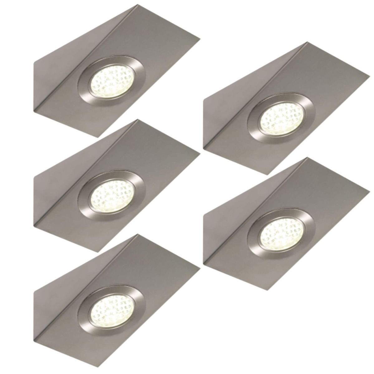 View Pack of 5 Wedge Shaped LED UnderCabinetShelf Lights Including Transformer Cool or Warm White information