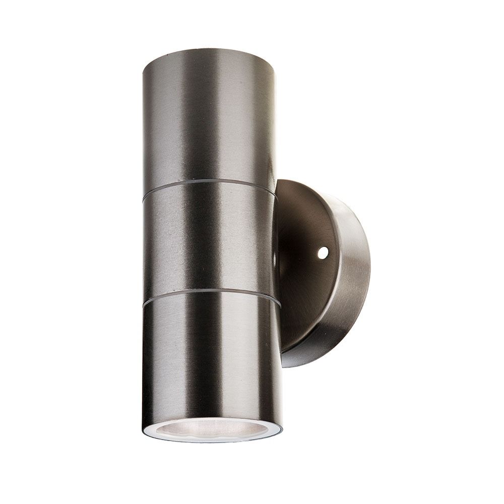 View Twin IP44 Outdoor Stainless Steel Wall Light GU10 information