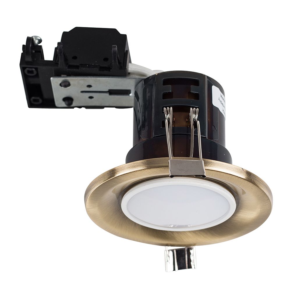 View Antique Brass Fixed GU10 Fire Rated Downlight information