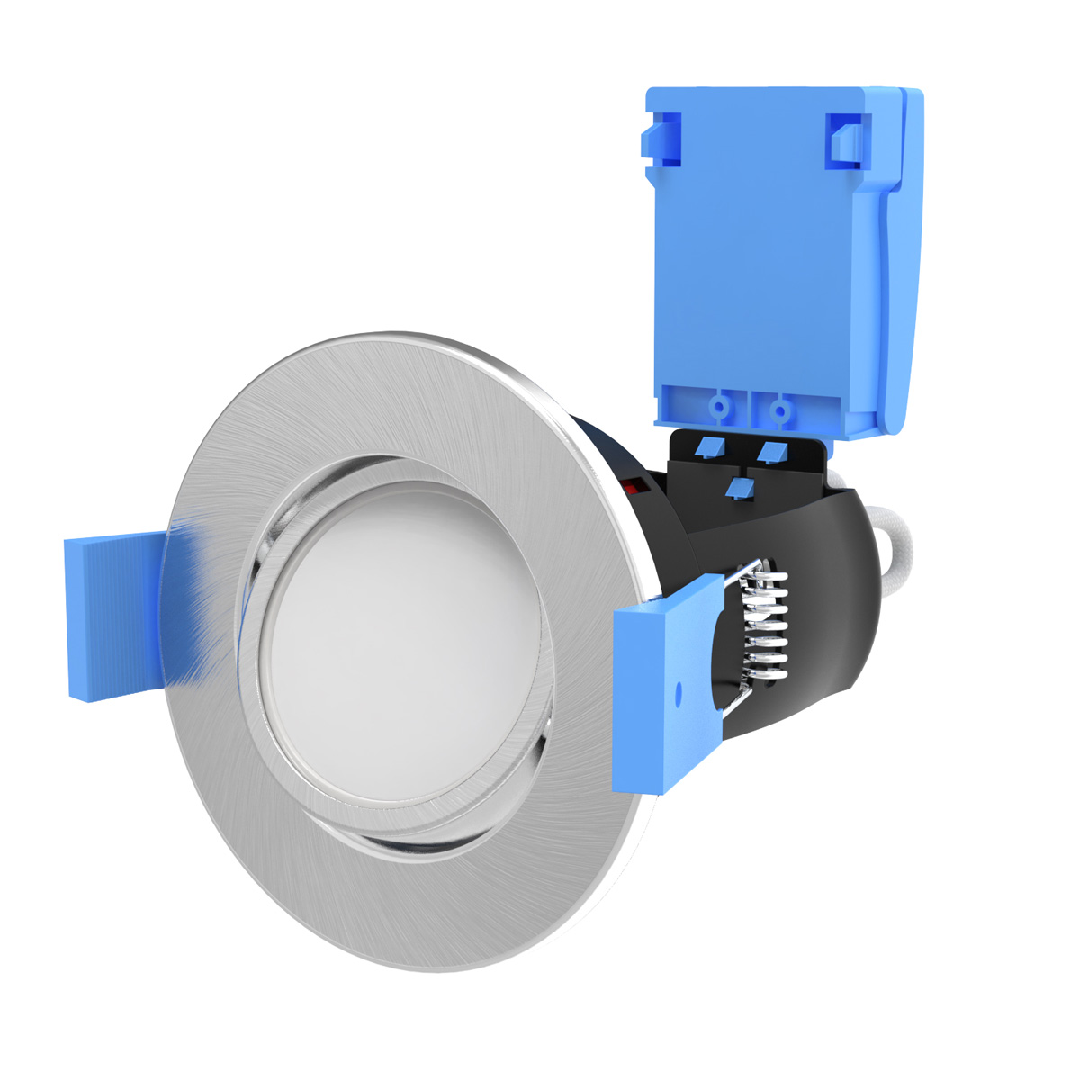 View DieCast Tilt Fire Rated Downlight GU10 Twist and Lock Brushed Chrome Finish information