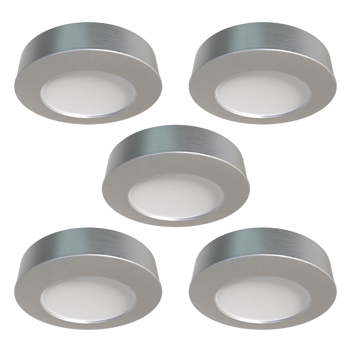 View 5 x 230v Brushed Chrome SurfaceRecessed Mounted UnderCabinet Lights information