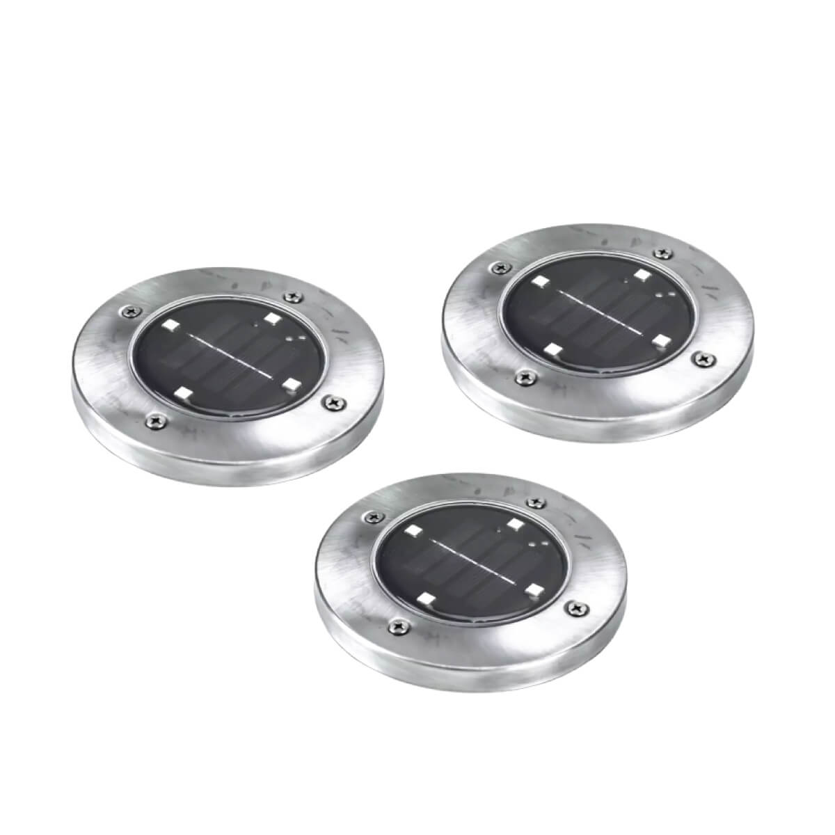 View Pack of 3 Cairns Stainless Steel LED Solar PathDeck Lights information