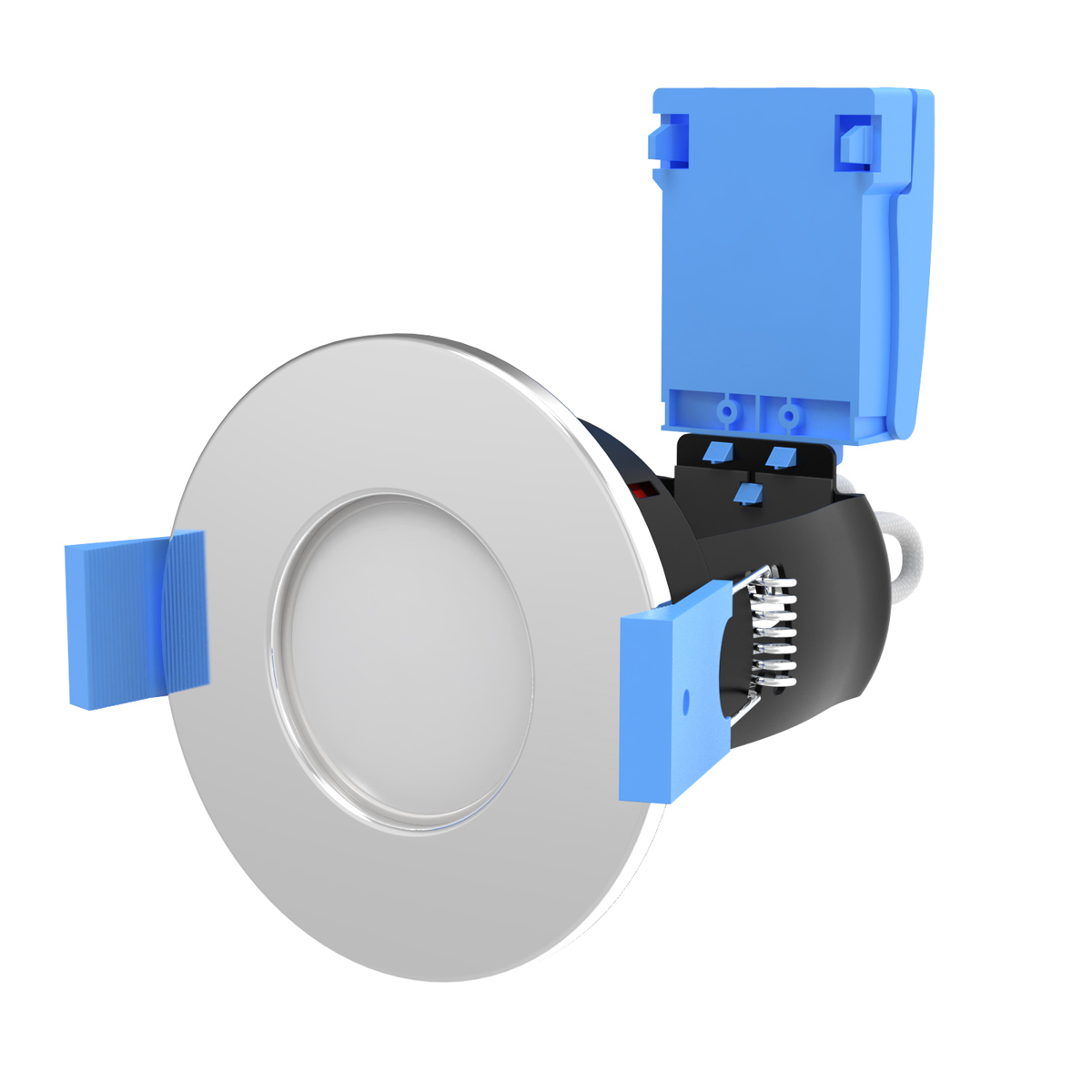 View Fire Rated Downlight GU10 Twist and Lock Fixed Quick Connector Loop InOut Chrome Finish information