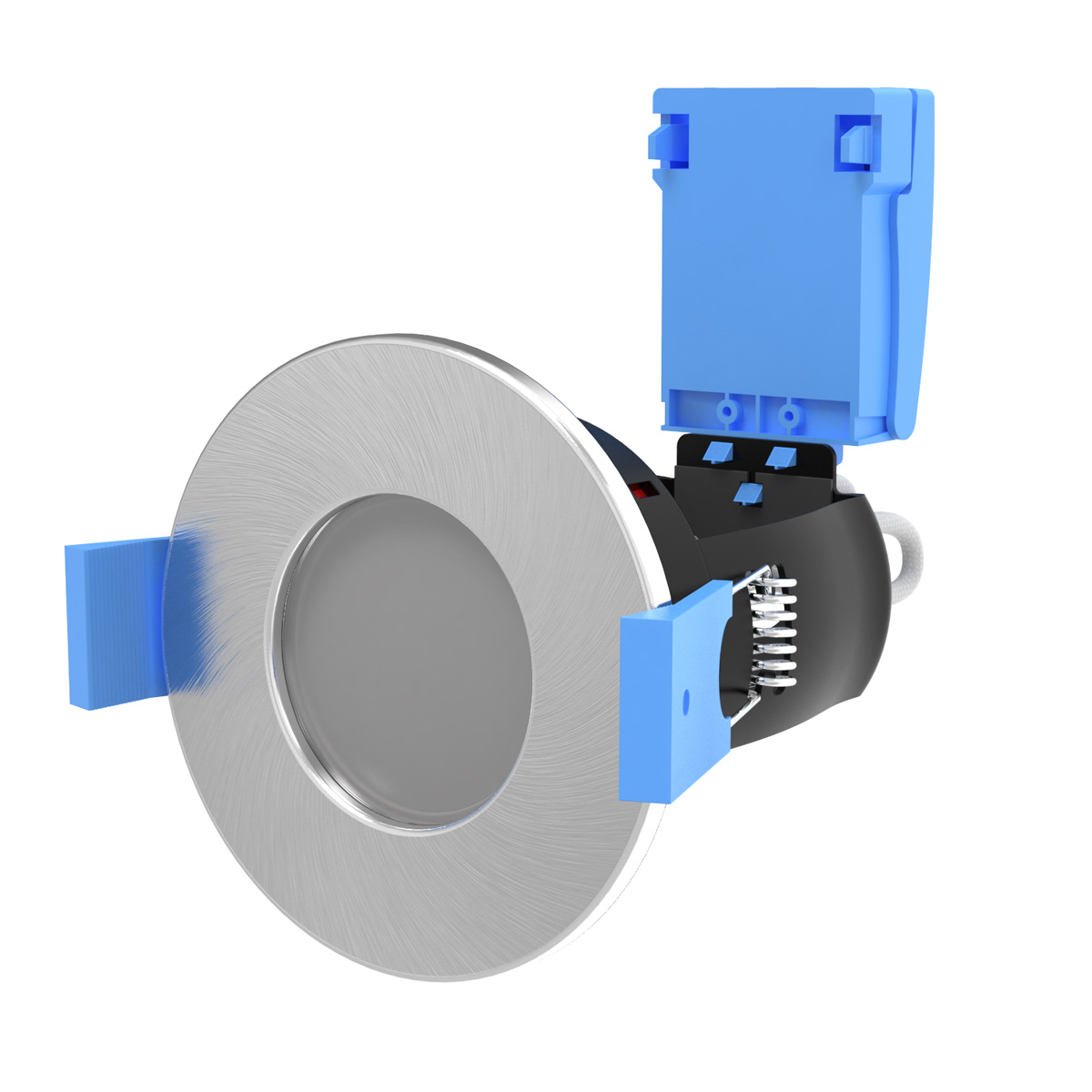 View IP65 Fire Rated Fixed Shower Downlight In Brushed Chrome information