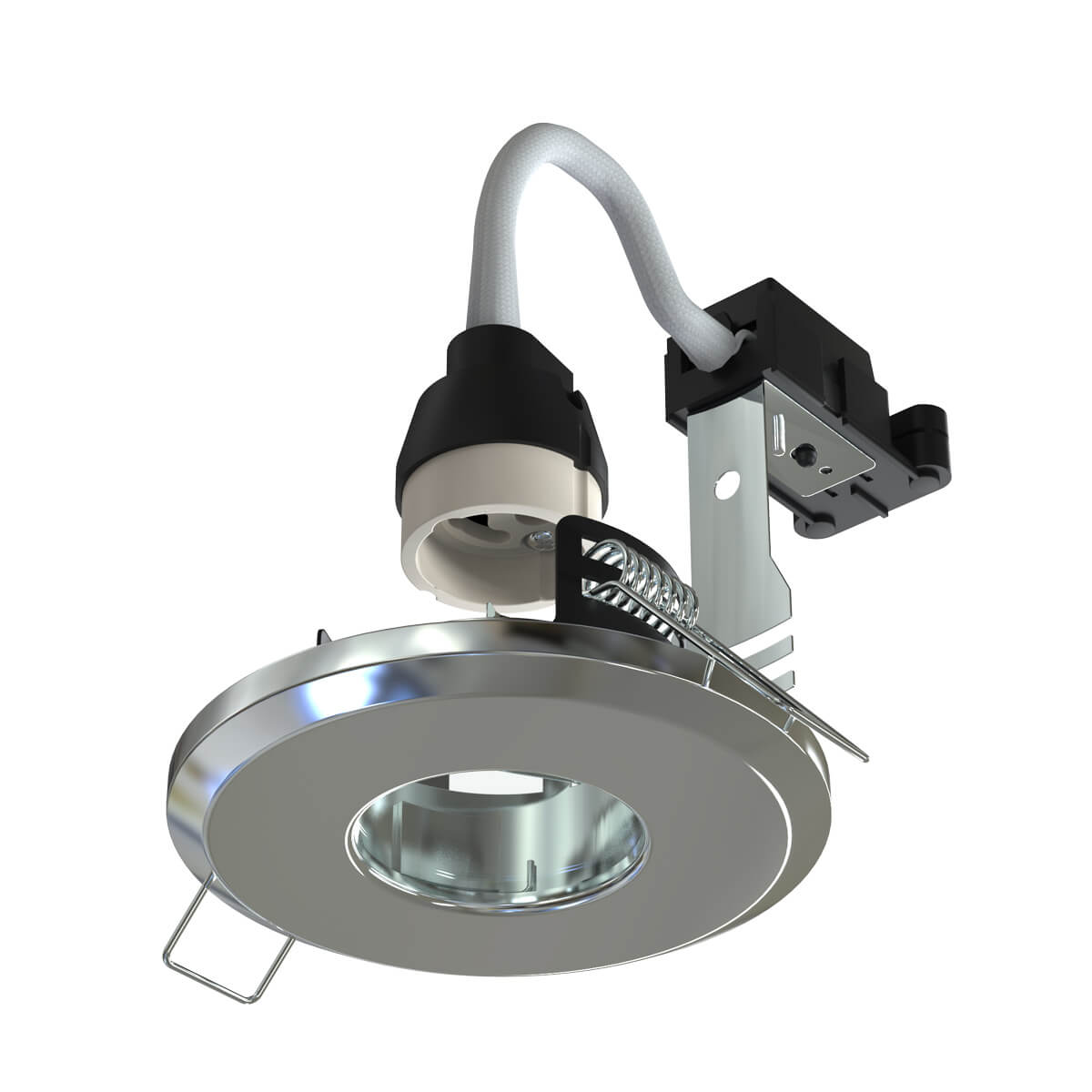 View IP65 Rated Fixed Shower Downlight Polished Chrome Finish information