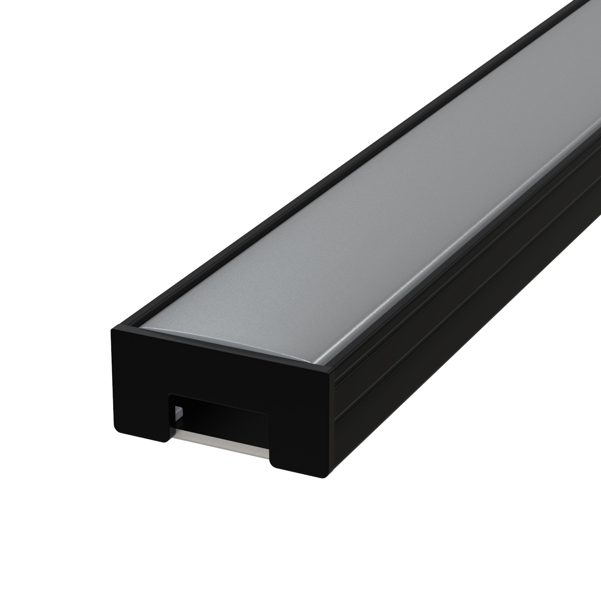 View 1m LED Profile Black Slimline With Diffuser With End Caps Brackets information