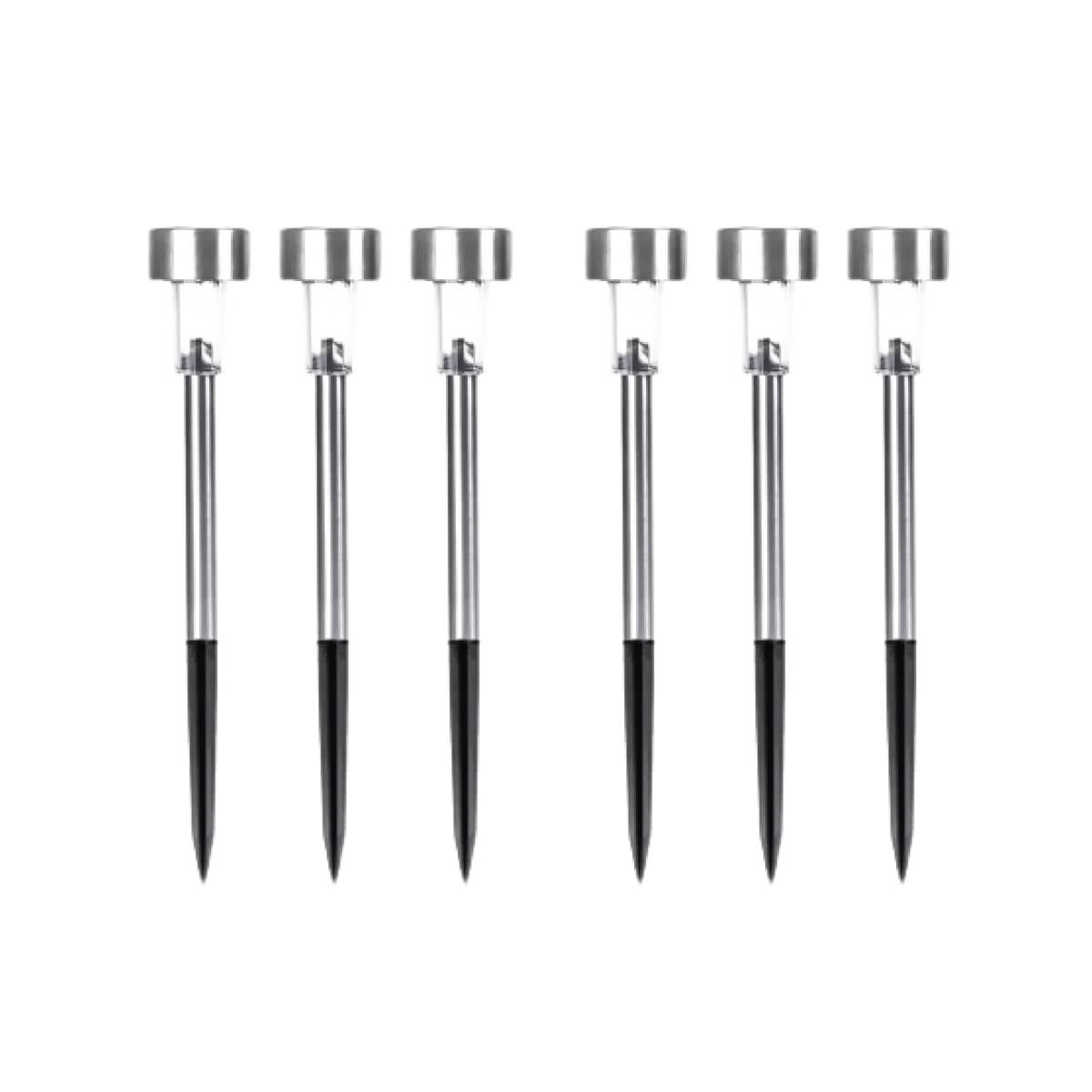 View Pack of 6 Melbourne LED Solar Stainless Steel Stake Light information