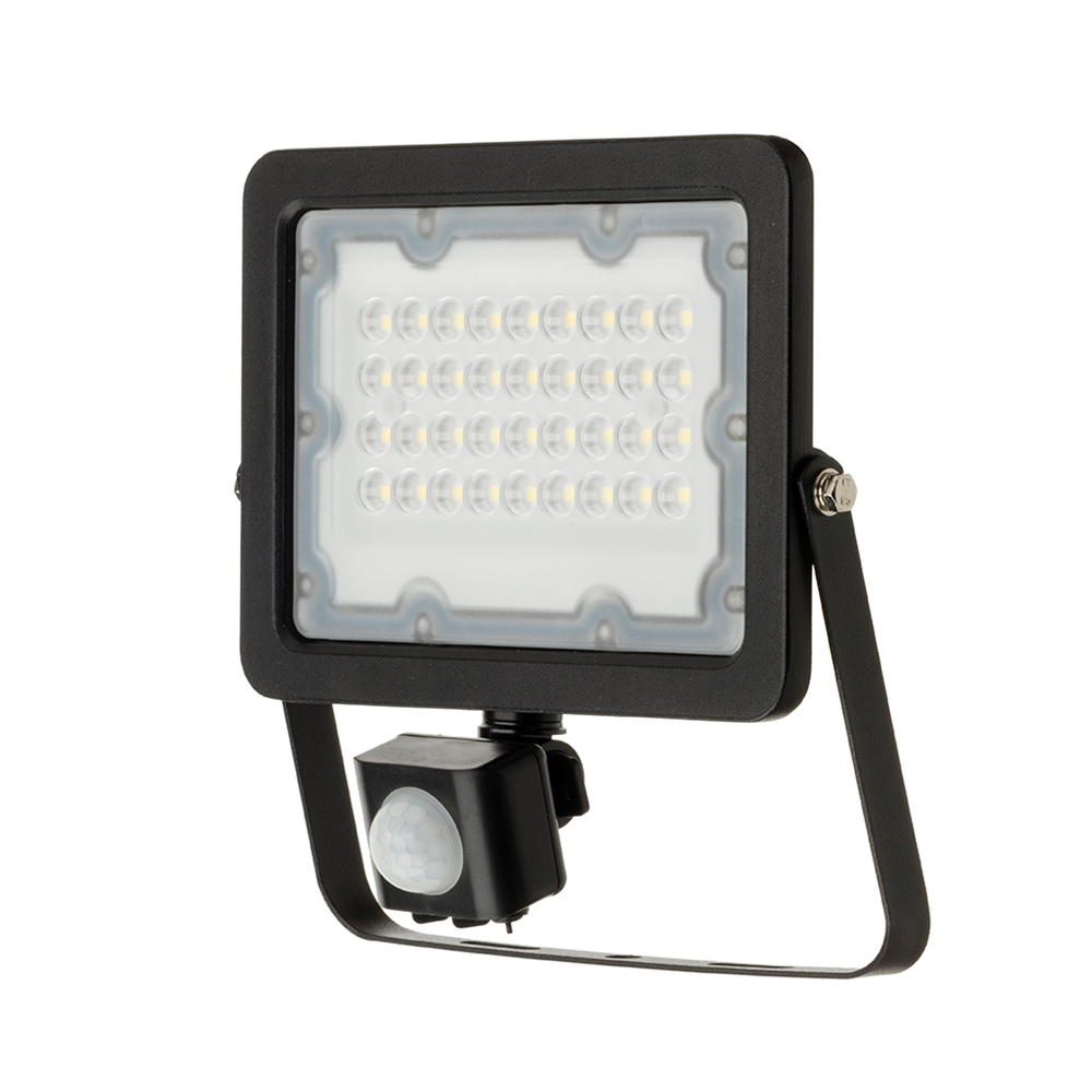 View 30w IP67 LED Floodlight With PIR Sensor 6000K IP65 Black information