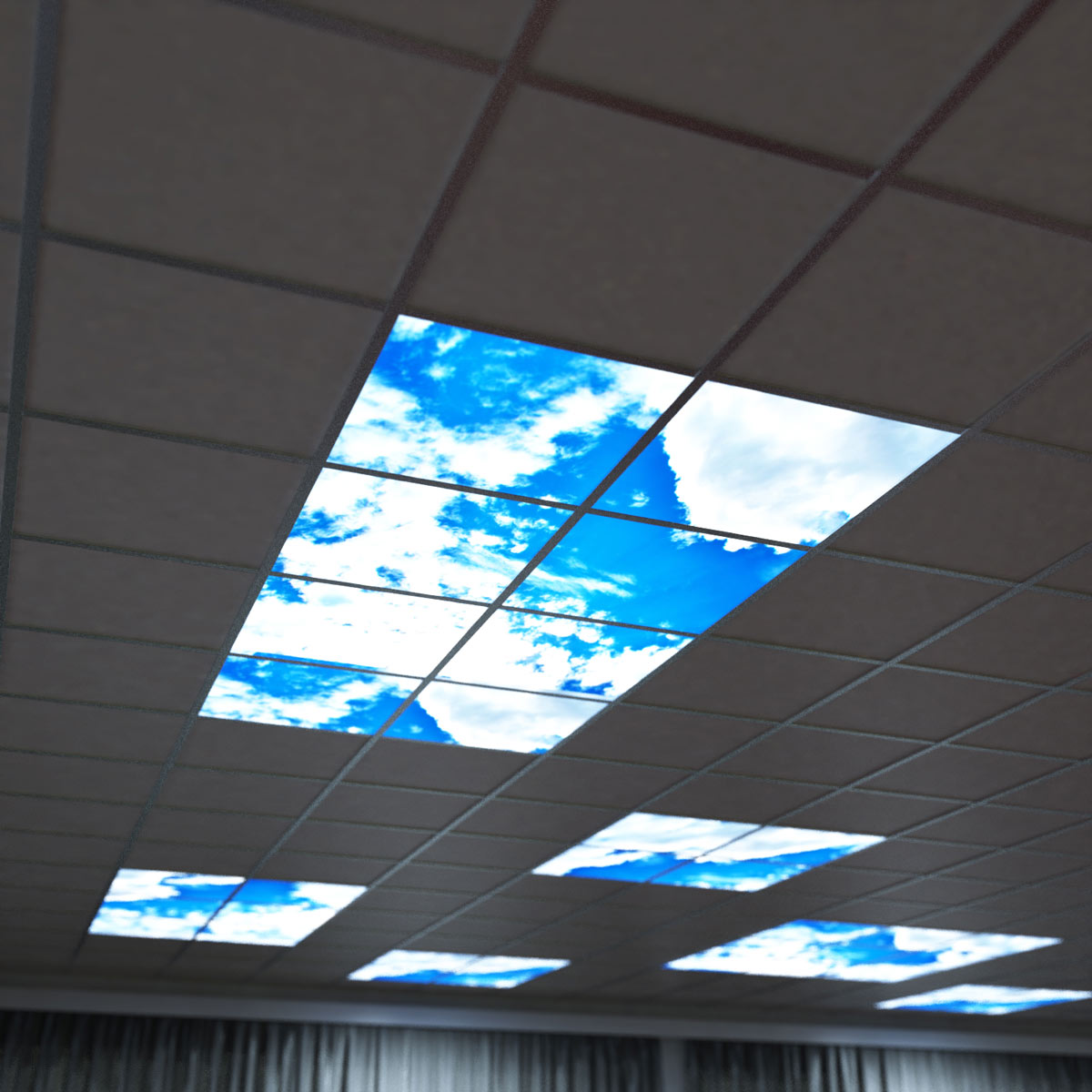 View Set of 6 Sky Effect LED Panel Lights Skylight information