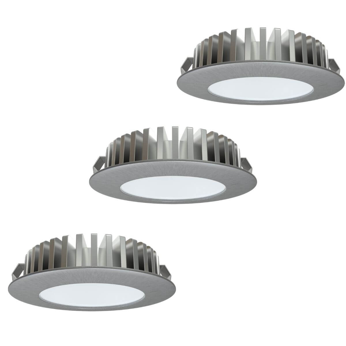 View Pack of 3 High Brightness Recessed LED Under Cabinet Light With a 8w Driver information