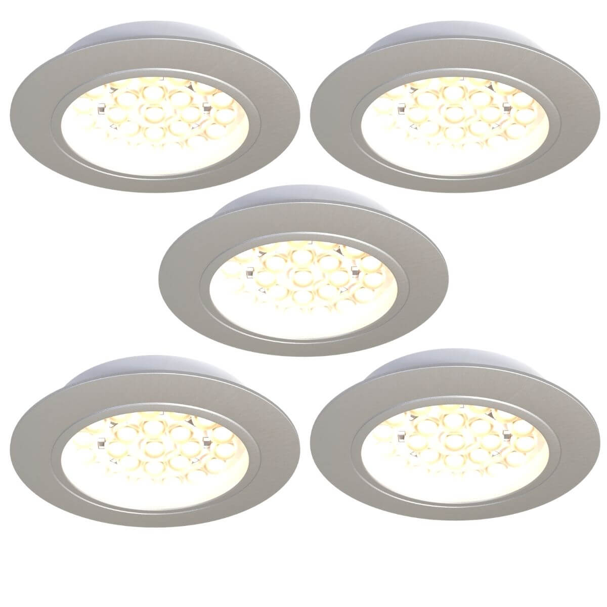 View 5 Pack Recessed LED Under Cabinet Lights Cool White or Warm White information