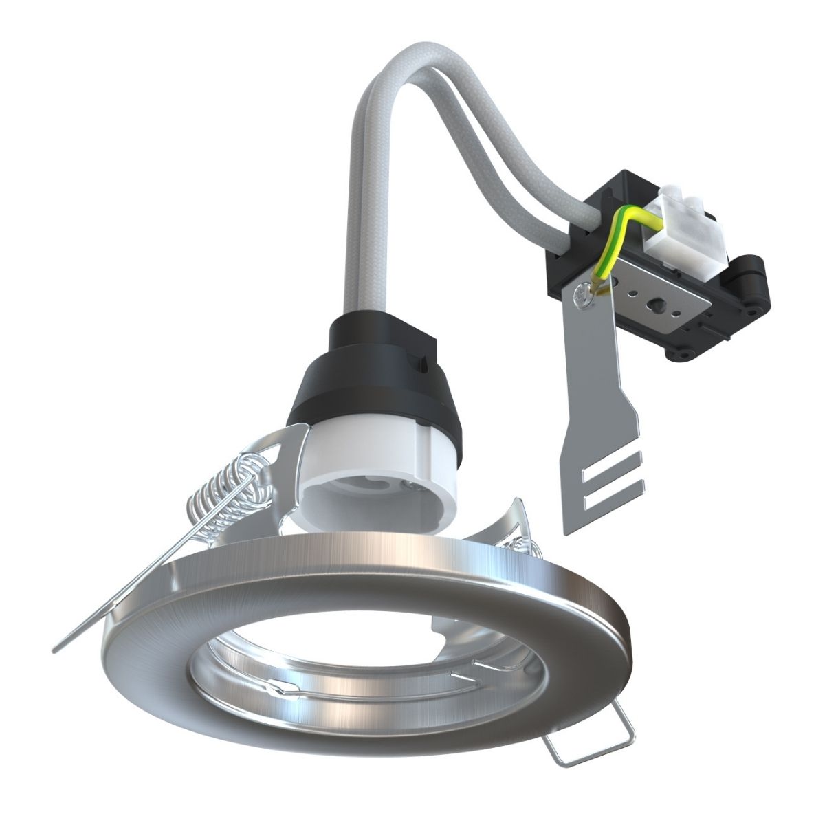View Recessed Fixed Downlight GU10 in Chrome White or Brushed Chrome information