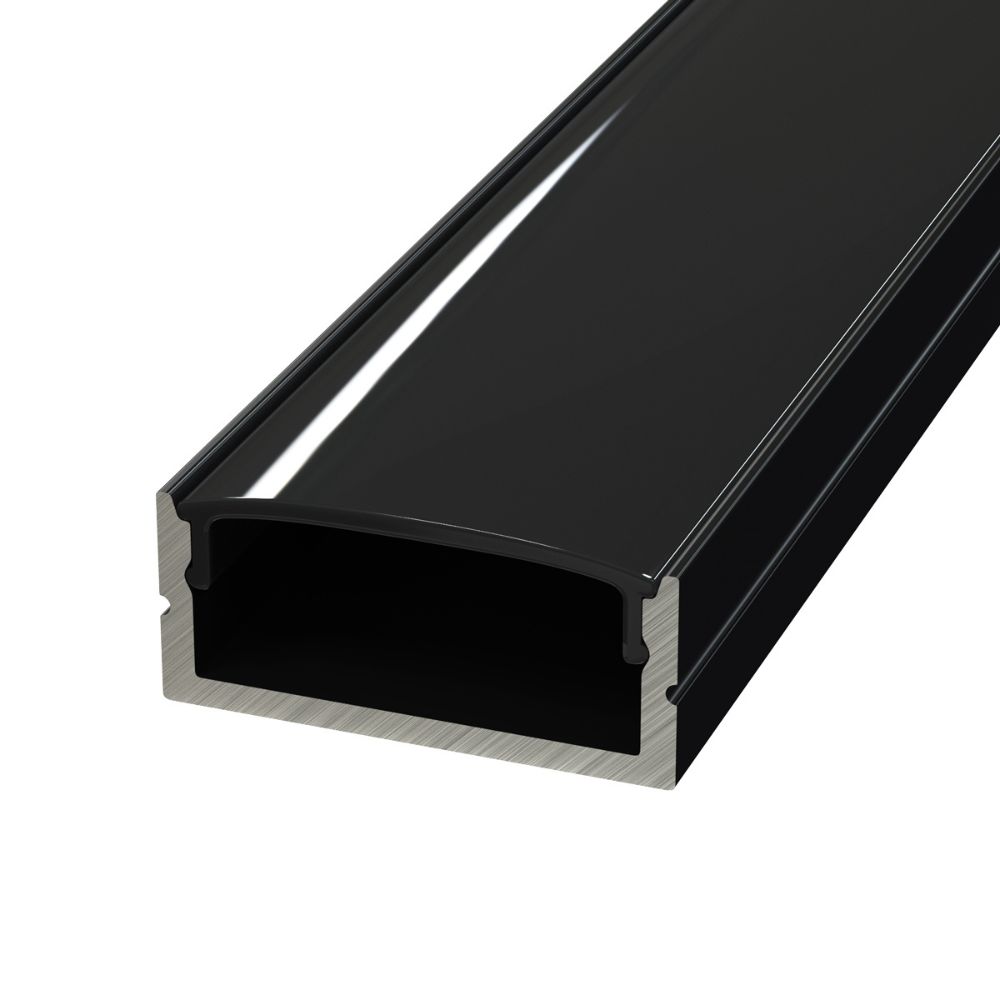 LED surface-mounted profile strip high black 2m incl. opal cover ✔️