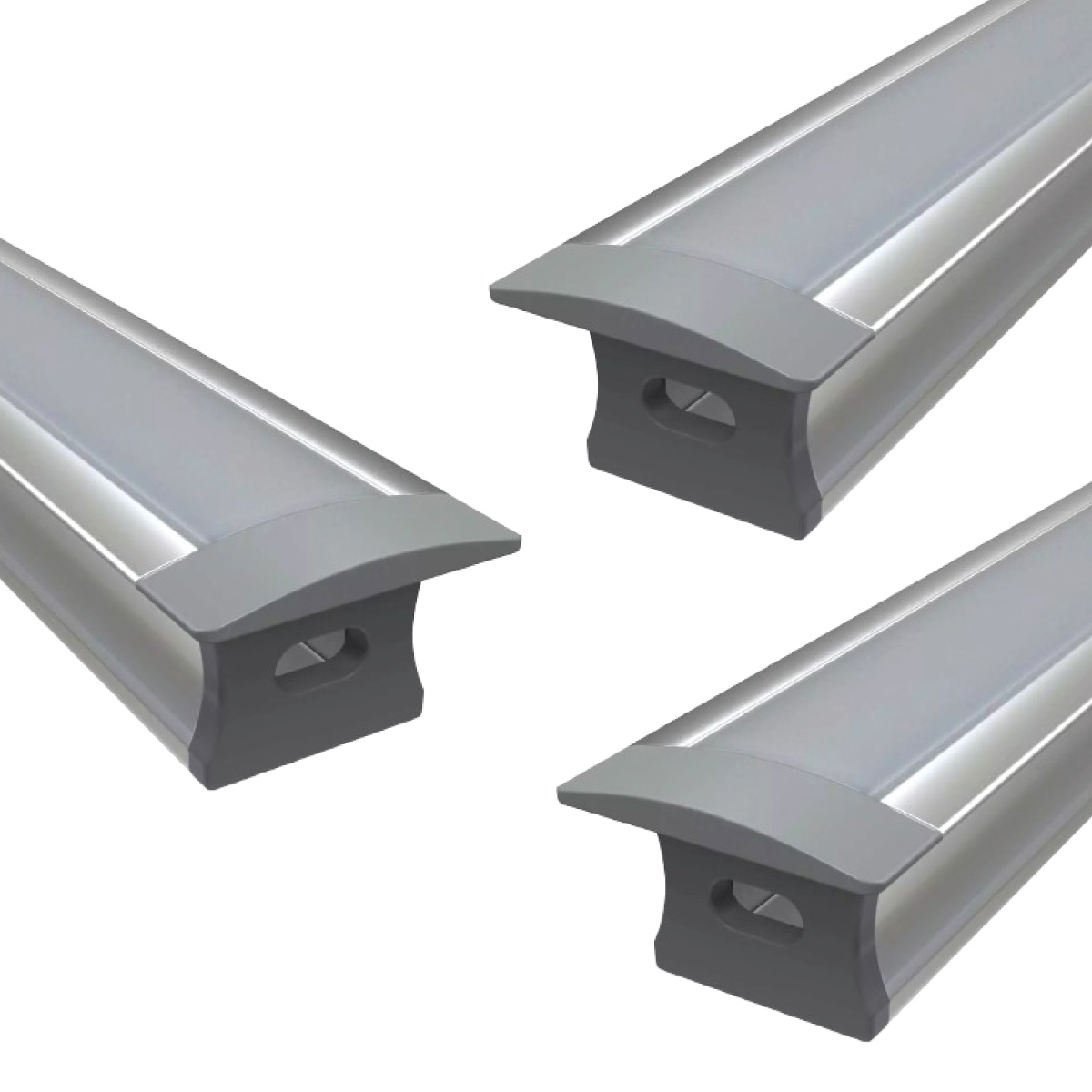 View Pack of 3 Recessed Mounted Aluminium LED Profiles 2M information