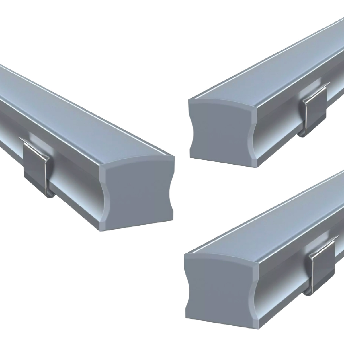 View Pack of 3 Surface Mounted Aluminium LED Profiles 15mm Deep and 2M Long information