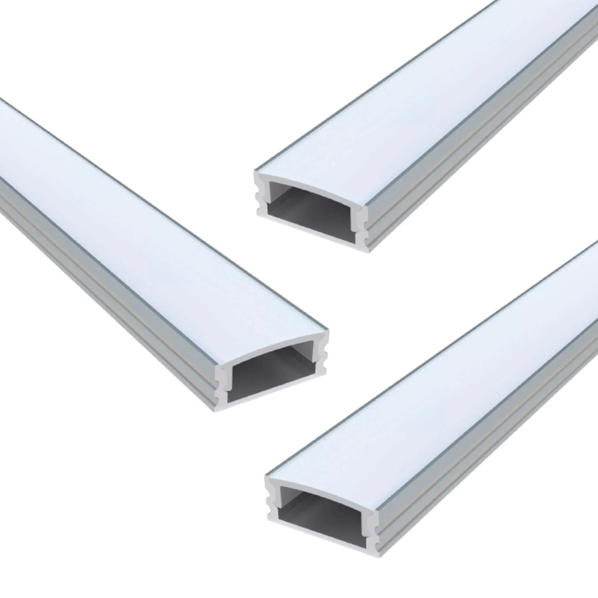 View Pack of 3 Shallow 7mm Surface Mounted LED Aluminium Profiles 2m information