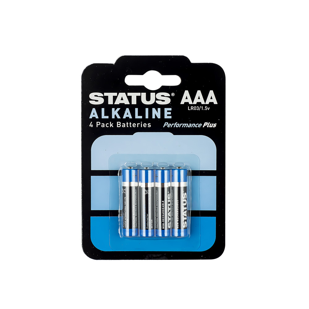View Status AAA Alkaline Batteries 4pk Blister Card information