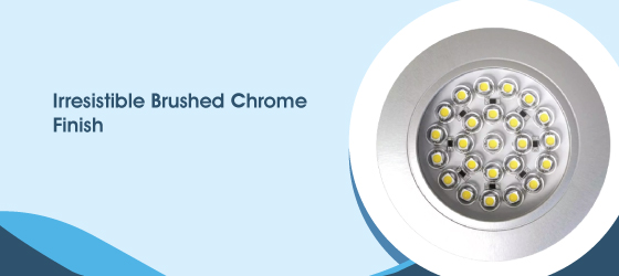 1.8w Round Brushed Chrome Under Cabinet Light - Irresistible Brushed Chrome Finish