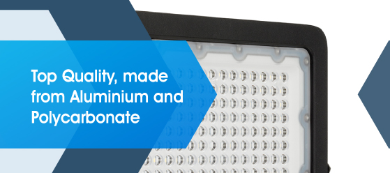 100w LED floodlight - Top Quality, made from Aluminium and Polycarbonate
