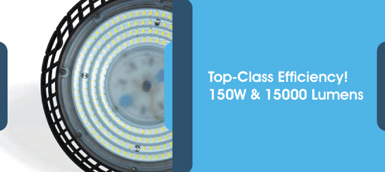 150w LED High Bay Light - Top-Class Efficiency! 150W & 15000 Lumens