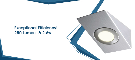 2.6w Wedge LED Under Cabinet Light - Exceptional Efficiency! 250 Lumens & 2.6w