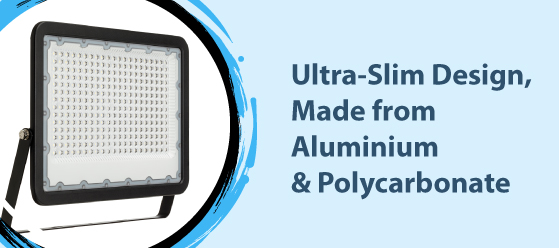 200w LED flood light - Ultra-Slim Design, Made from Aluminium & Polycarbonate