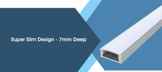 2M Super Slim LED Profile - Super Slim Design - 7mm Deep
