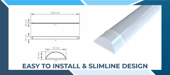 5ft LED batten 4000K - Easy To Install & Slimline Design