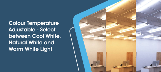 60w 150cm LED Batten Light with Sensor - Colour Temperature Adjustable - Select between Cool White, Natural White and Warm White Light