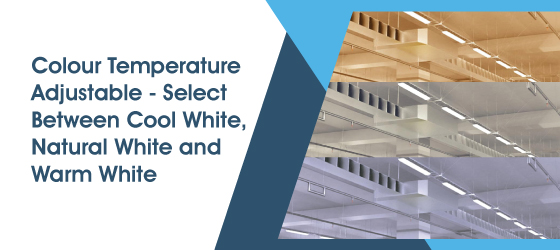 60w IP65 CCT LED Batten with Sensor, 150CM - Colour Temperature Adjustable - Select Between Cool White, Natural White and Warm White