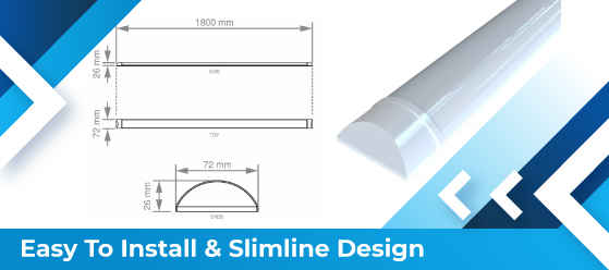 6ft cool white LED batten - Easy To Install & Slimline Design