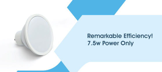 7.5w GU10 LED bulb - Outstanding Efficiency! 7.5w Power Only