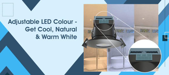 8W CCT Matt Black Downlight - Adjustable LED Colour - Get Cool, Natural & Warm White
