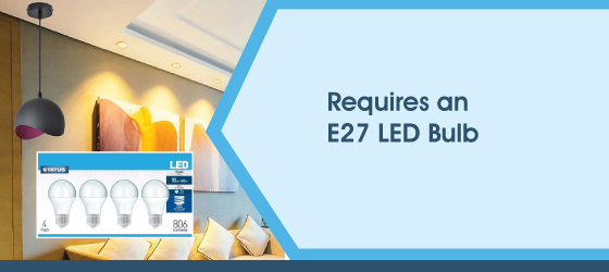 Black Half Sphere LED Pendant Light - Requires an E27 LED Bulb