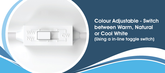 CCT 600x1200 LED Panel - Colour Adjustable - Switch between Warm, Natural or Cool White (Using a in-line toggle switch)