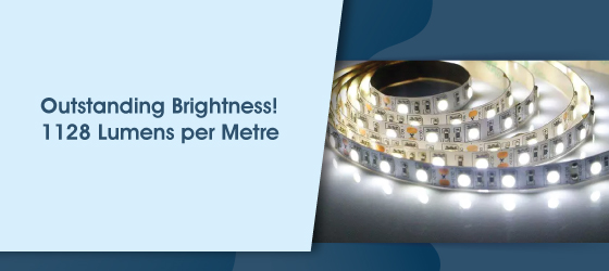 Cool White 24v DC LED Strip Light - Outstanding Brightness! 1128 Lumens per Metre