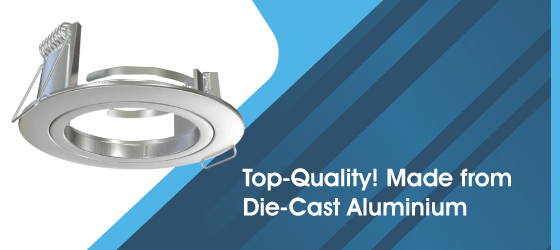 Die-Cast Brushed Chrome LED Downlight - Top-Quality! Made from Die-Cast Aluminium