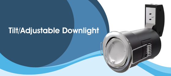 Die-Cast Fire-Rated Downlight in Various Finishes - Tilt/Adjustable Downlight