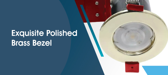 Fire-rated Polished Brass LED Downlight - Exquisite Polished Brass Bezel