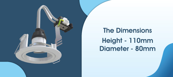Fixed Die-Cast White Downlight - The Dimensions