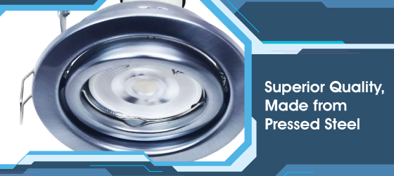 GU10 Brushed Chrome Tilt Downlight - Superior Quality, Made from Pressed Steel