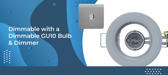 GU10 White Die-Cast Downlight - Dimmable with a Dimmable GU10 Bulb & Dimmer