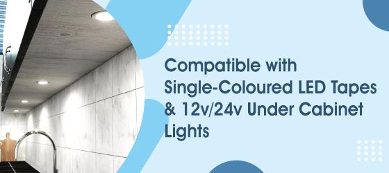 LED Dimmer Kit - Compatible with Single-Coloured LED Tapes & 12v24v Under Cabinet Lights