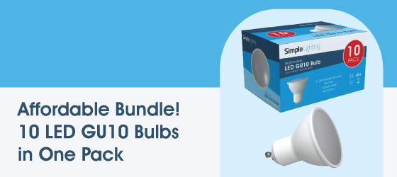 Pack of 10 5w Dimmable GU10 Bulbs - Affordable Bundle! 10 LED GU10 Bulbs in One Pack