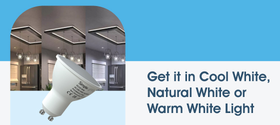 Pack of 10 5w Dimmable GU10 Bulbs - Get it in Cool White, Natural White or Warm White Light