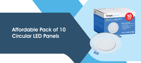 Pack of 10 6w Circular CCT LED Panel Lights - Affordable Pack of 10 Circular LED Panels