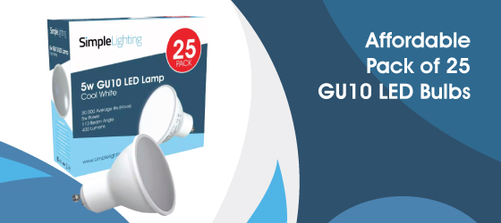 Pack of 25 5w GU10 Bulbs - Affordable Pack of 25 GU10 LED Bulbs