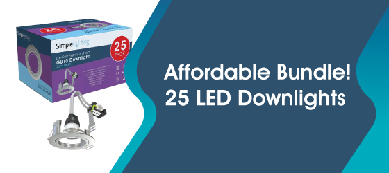 Pack of 25 Brushed Chrome Downlights - Affordable Bundle! 25 LED Downlights